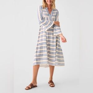 Dream Cotton Gauze Vida Midi Dress- Blue Baja